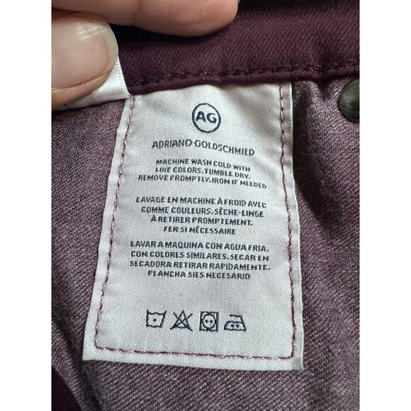 Adriano Goldschmied AG Farrah High-Rise Skinny Jeans Maroon Women’s Size 26 - Picture 6 of 9